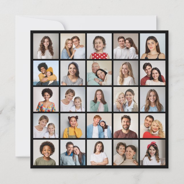 Tarjeta de felicitación a color editable para 25 C (Anverso)