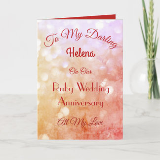 Tarjeta de felicitación a la esposa de Ruby Aniver