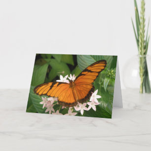 Tarjeta de felicitación a la mariposa Naranja Juli