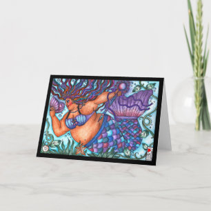 Tarjeta de felicitación a la sirena de grasa de di