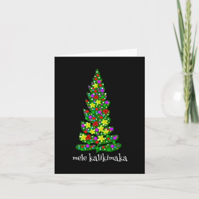Tarjeta de felicitación a los Navidades hawaianos  (Anverso)