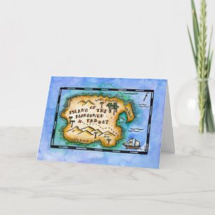 Tarjeta de felicitación abandonada del mapa del