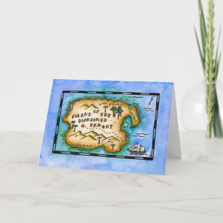 Tarjeta de felicitación abandonada del mapa del