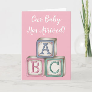 Tarjeta de felicitación ABC Baby Blocks