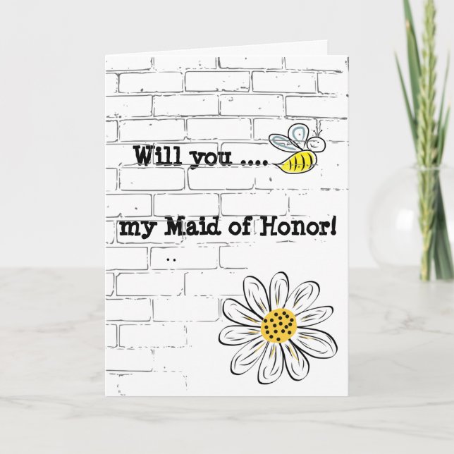 Tarjeta de felicitación, abeja estándar mi criada (Anverso)