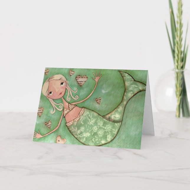 Tarjeta de felicitación - Abrazos de sirena (Anverso)
