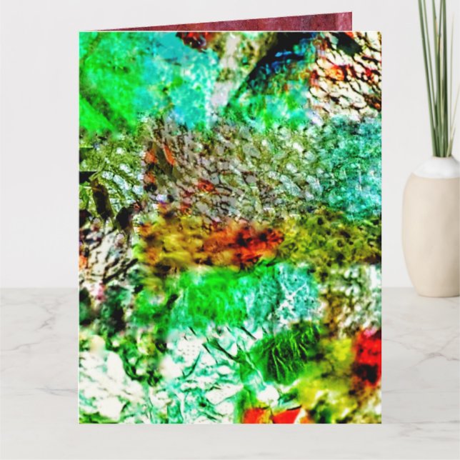 Tarjeta de felicitación abstracta amarilla doblada (Anverso)