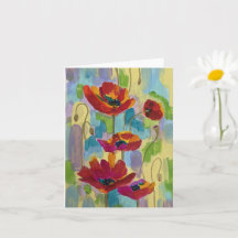 Tarjeta de felicitación abstracta de amapola dobla