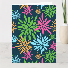 Tarjeta de felicitación abstracta de flores de fue