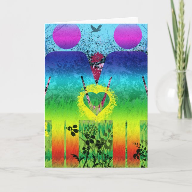 Tarjeta de felicitación abstracta del amor del (Anverso)