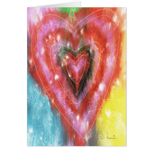 Tarjeta de felicitación abstracta del corazón (Frente)