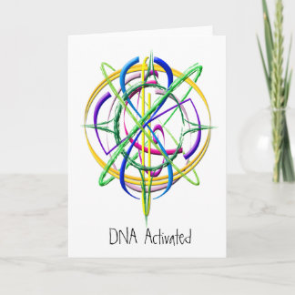 Tarjeta de felicitación activada DNA del átomo