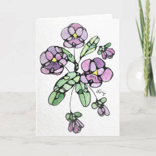 Tarjeta de felicitación - acuarela NGA - Pansias p