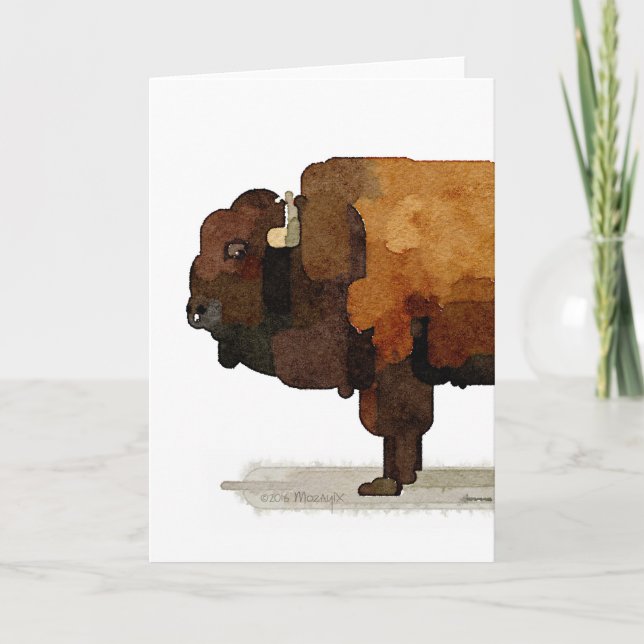 Tarjeta de felicitación acuática American Buffalo  (Anverso)