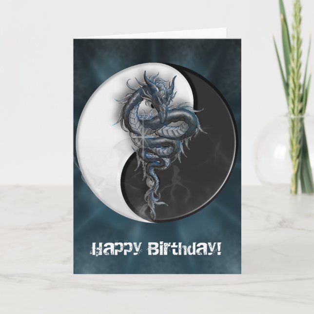 Tarjeta de felicitación adaptable del dragón chino (Anverso)