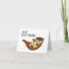 Tarjeta de felicitación adorable de nutria