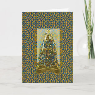 Tarjeta de felicitación adornada del navidad del