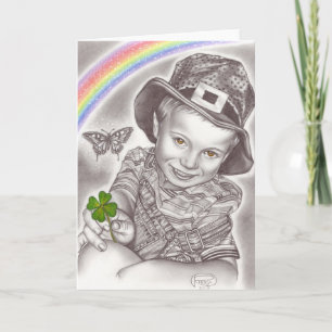 Tarjeta de felicitación afortunada del trébol
