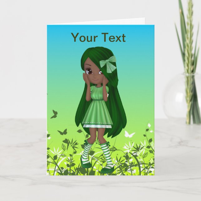 Tarjeta de felicitación afroamericana de señora (Anverso)