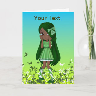 Tarjeta de felicitación afroamericana de señora