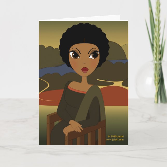 Tarjeta de felicitación Afro'na Lisa (Anverso)