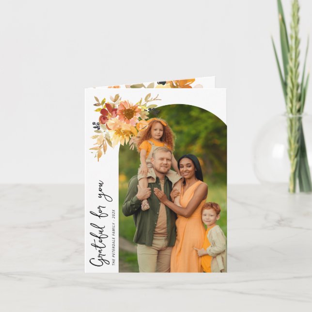 Tarjeta de felicitación agradecida y feliz para da (Anverso)