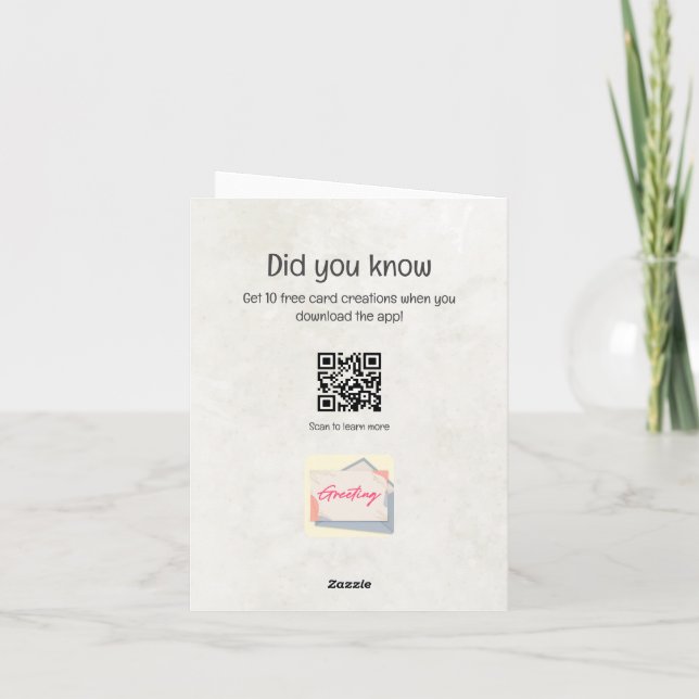 Tarjeta de felicitación Ai "Happy Birthday" (Reverso)