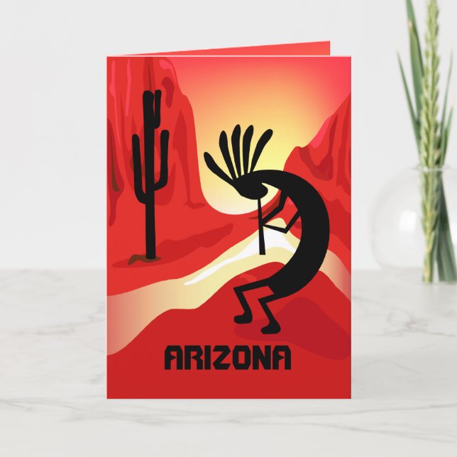Tarjeta de felicitación al atardecer Arizona Kokop (Anverso)