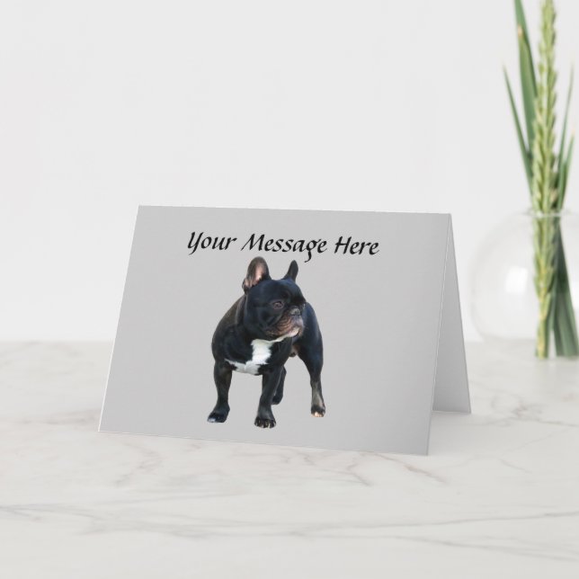Tarjeta de felicitación al Bulldog francés (Anverso)