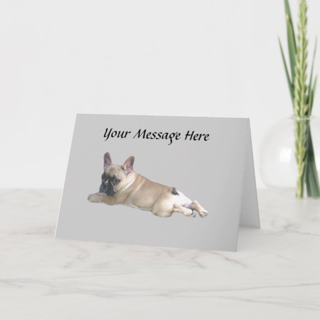 Tarjeta de felicitación al Bulldog francés (Anverso)