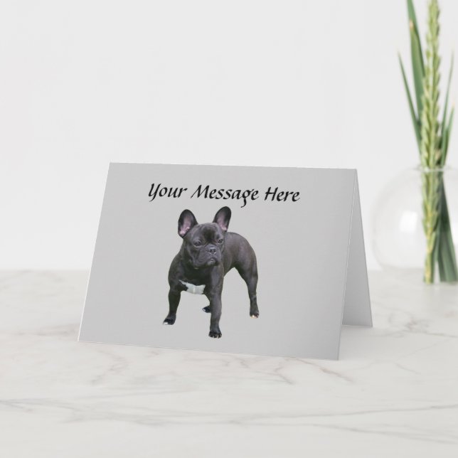 Tarjeta de felicitación al Bulldog francés (Anverso)