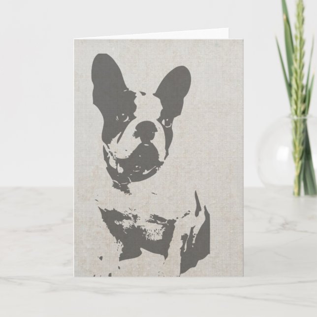 Tarjeta de felicitación al Bulldog francés (Anverso)