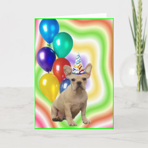 Tarjeta de felicitación al Bulldog francés por su
