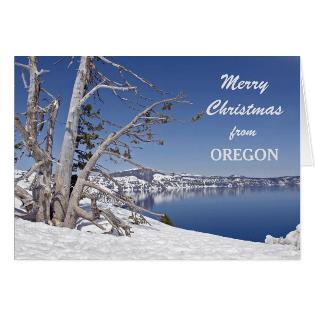 Tarjeta de felicitación al cráter del lago Oregon (Anverso (Horizontal))