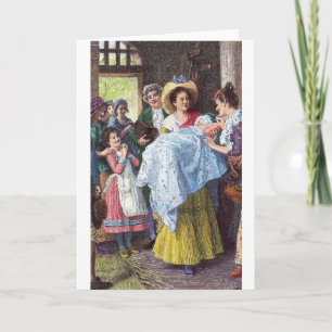 Tarjeta de felicitación al Recién nacido victorian