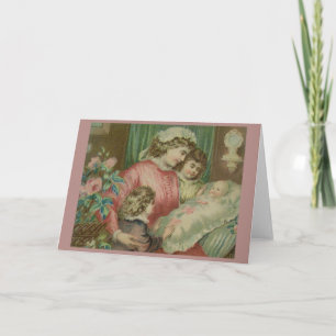 Tarjeta de felicitación al Recién nacido victorian