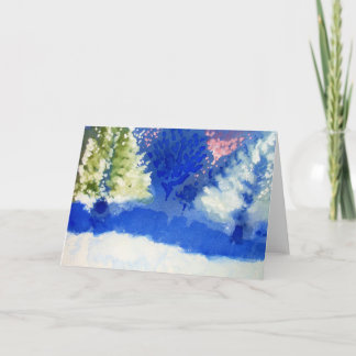 tarjeta de felicitación alegre de los árboles para