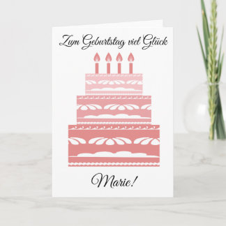 Tarjeta de felicitación alemana de cumpleaños feli