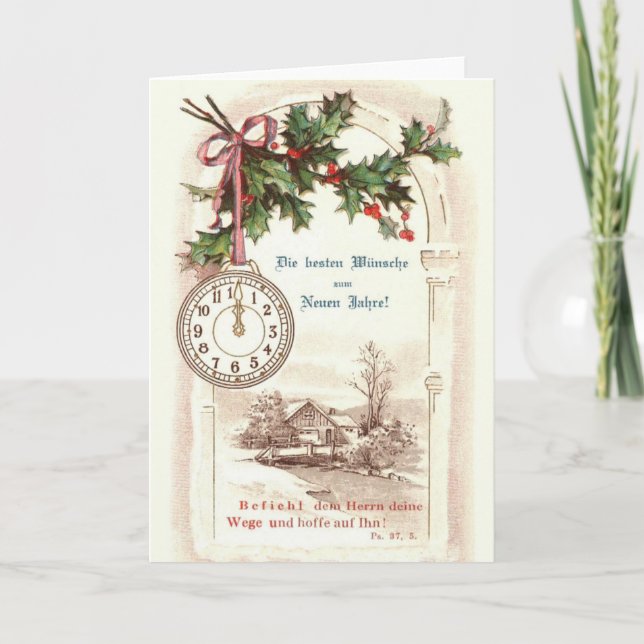 Tarjeta de felicitación alemana religiosa del Año (Anverso)
