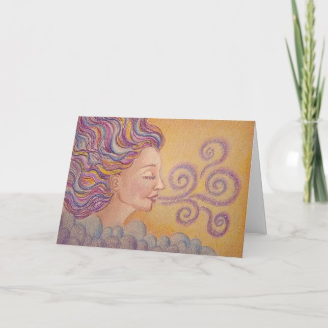 Tarjeta de felicitación "Aliento Cósmico" (Anverso)