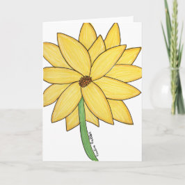 Tarjeta de felicitación amarilla en blanco doblada