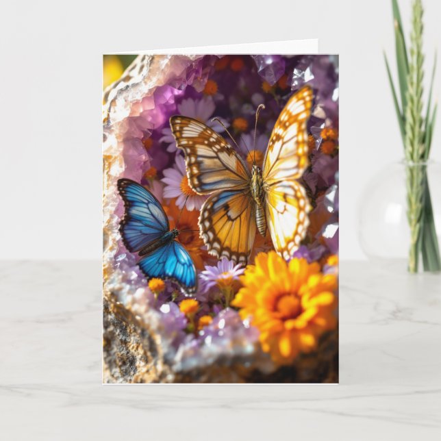 Tarjeta de felicitación Amethyst Crystal Garden Bu (Anverso)