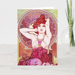 Tarjeta de felicitación Amethyst de Alfonso Mucha