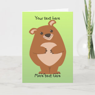 Tarjeta de felicitación amistosa para el oso