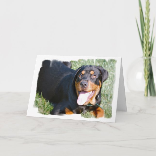 Tarjeta de felicitación amistosa Rottweiler (Anverso)