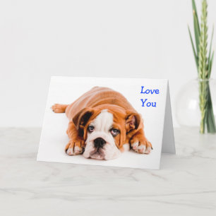Tarjeta de Felicitación Amor Perro Bulldog