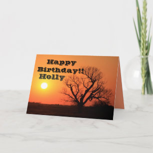 Tarjeta de felicitación anaranjada de la puesta