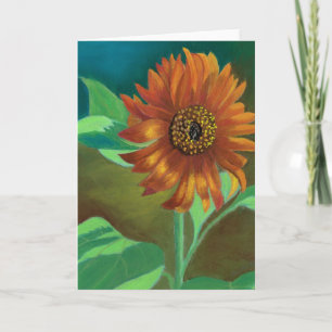 Tarjeta de felicitación anaranjada del girasol