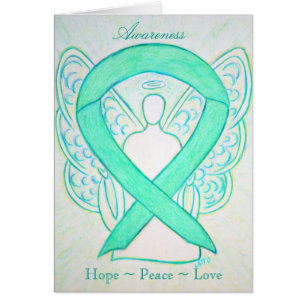Tarjeta de felicitación Angel de Jade Awareness Ri