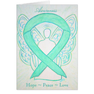 Tarjeta de felicitación Angel de Jade Awareness Ri